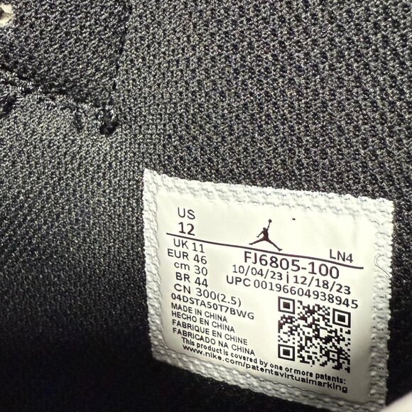 Jordan 1 TD Cleat 2023 Mid Black White Size 12 - | NWOB - Picture 8 of 10